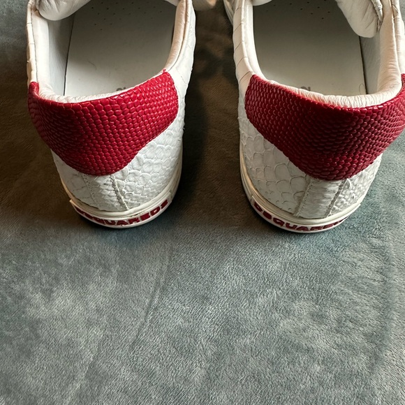 DSQAURED2 Python Embossed Leather Sneakers, Red/White Size 43 - Picture 4 of 6